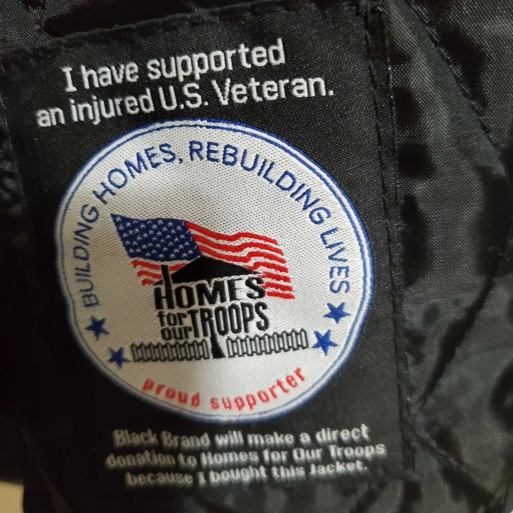 Black Brand motorcycle clothing leather jacket - Picture 6 of 8